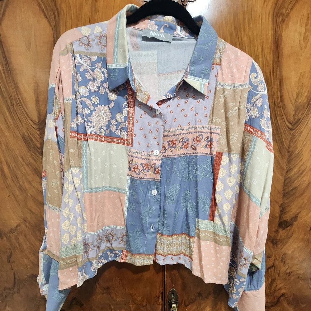 Patchwork inspired soft blouse